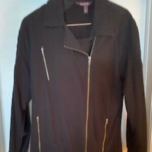 Long Tall Sally Black Motorcycle Jacket – Edgy & Stylish! Size L